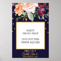 Autumn Floral Bridal Shower Photo Prop Frame