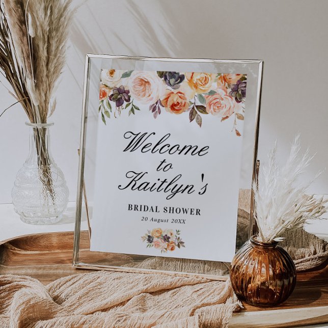 autumn floral bridal shower welcome sign (Creator Uploaded)