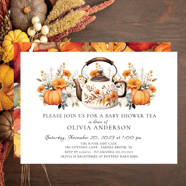 Autumn Floral Bridal Tea Party  Invitation (Creator Uploaded)