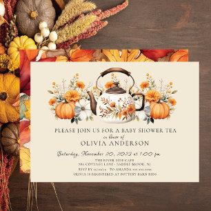 Autumn Floral Bridal Tea Party  Invitation