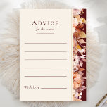 Autumn Floral Burgundy Cream Wedding Advice Card<br><div class="desc">This autumn floral burgundy cream wedding advice card design is a dreamy ensemble that embodies the essence of vintage charm and modern elegance. Featuring autumn florals and leaves in fall colours, accented with gold geometric borders, our design offers a simple yet captivating aesthetic perfect for your summer or fall celebration....</div>