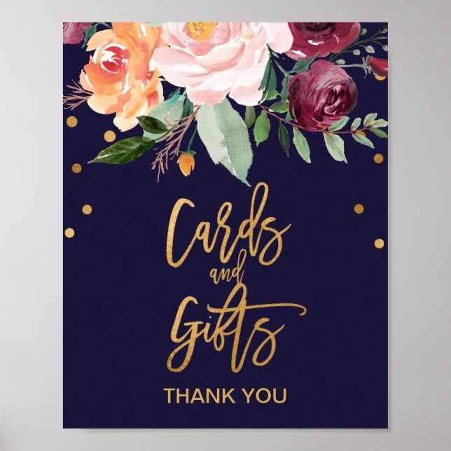 Autumn Floral Cards and Gifts Sign (Front)