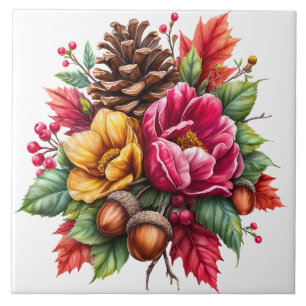 Autumn Floral Ceramic Tile