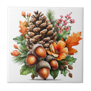 Autumn Floral Ceramic Tile