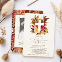 Autumn Floral Cross Celebration of Life Funeral