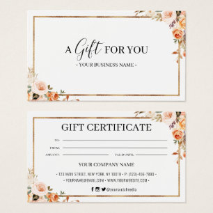 Autumn Floral Customised Gift Certificate