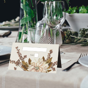 Autumn Floral Earthy Tones Watercolor Fall Wedding Place Card