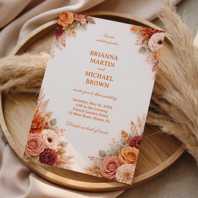 Autumn Floral Elegant Frame Invitation (Creator Uploaded)