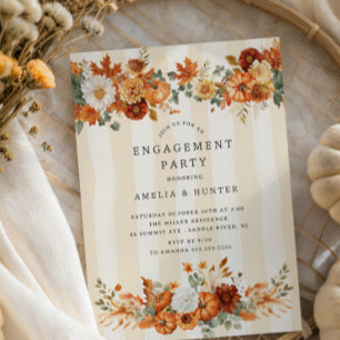 Autumn Floral Engagement Invitation
