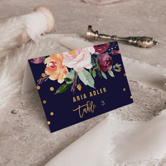 Autumn Floral Escort Place Cards (Creator Uploaded)