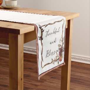 Autumn floral frame with text Table Runner