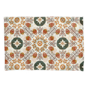 Autumn Floral Geometric, Vintage Seamless. Pillowcase