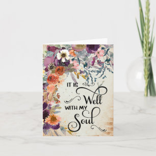 autumn floral  It is well Card