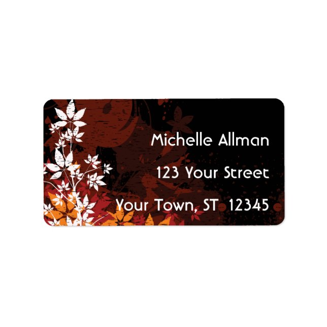 Autumn Floral Label (Front)
