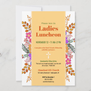 Autumn Floral Ladies Church Luncheon In Invitation