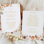 Autumn Floral Leaves Gold Confetti Wedding Program<br><div class="desc">Autumn Floral Leaves Gold Confetti - Personalised Wedding Program Card. 
(1) For further customisation,  please click the "customise further" link and use our design tool to modify this template. 
(2) If you need help or matching items,  please contact me.</div>
