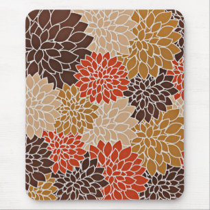 Autumn floral pattern mouse pad