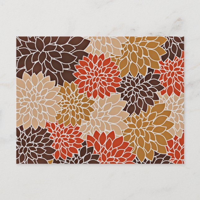 Autumn floral pattern postcard (Front)
