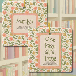 Autumn Floral Personalised One Page At A Time Ceramic Ornament