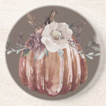Autumn floral pumpkin brown, terracotta, plumb