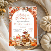 Autumn Floral Pumpkin Tea Party Baby Shower