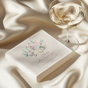 Autumn Floral Pumpkin Thanksgiving  Napkin