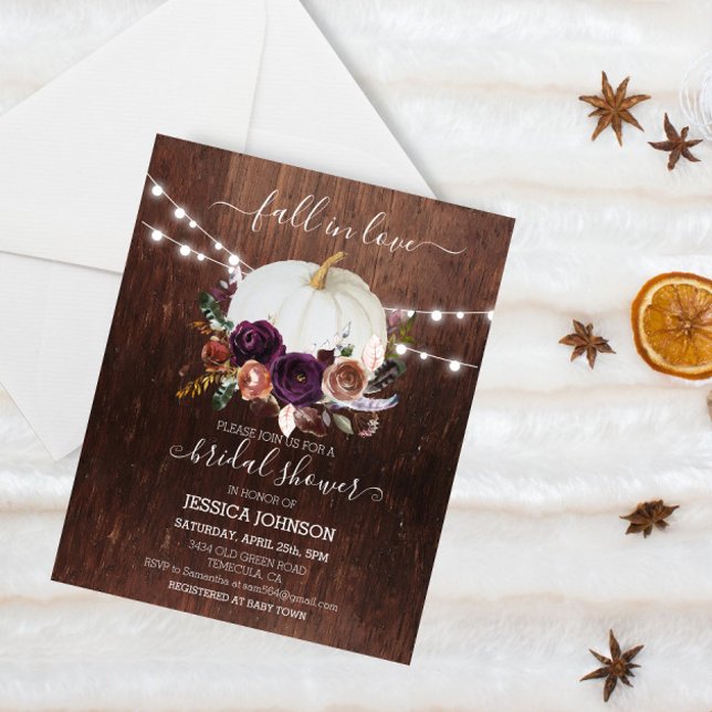 Autumn Floral Pumpkin Wood Bridal Shower Budget (Creator Uploaded)