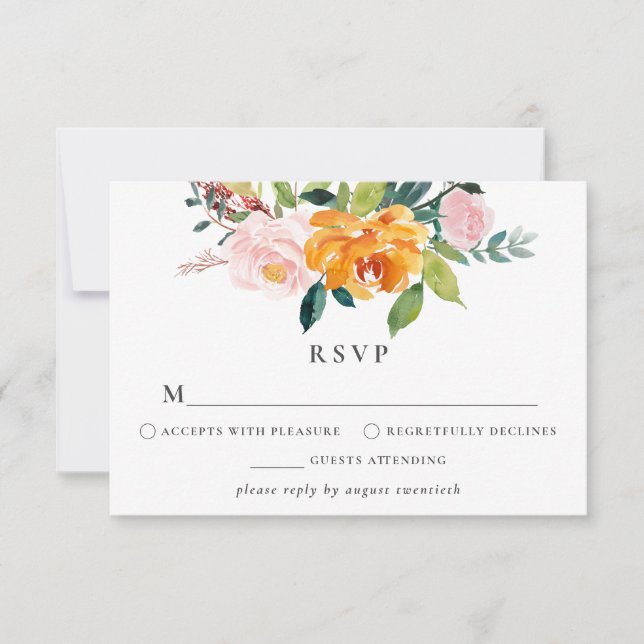 Autumn Floral RSVP Card (Front)