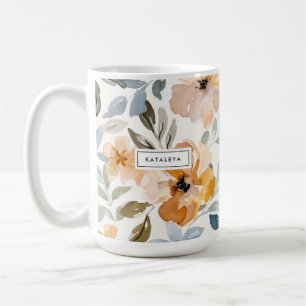 Autumn Floral Scented Soft Pastel Coffee Mug