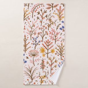 Autumn Floral Seamless Pattern. Doodle Plants, Bra Bath Towel