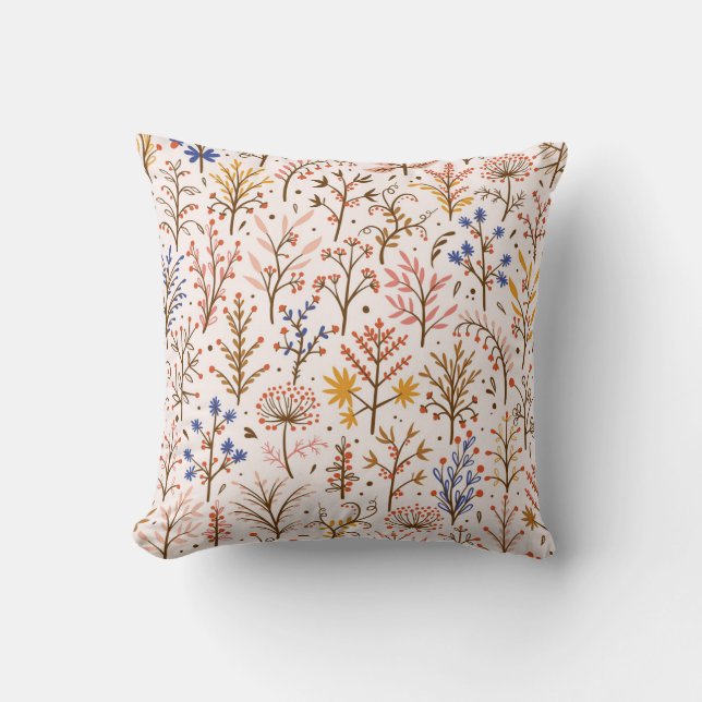 Autumn Floral Seamless Pattern. Doodle Plants, Bra Cushion (Front)