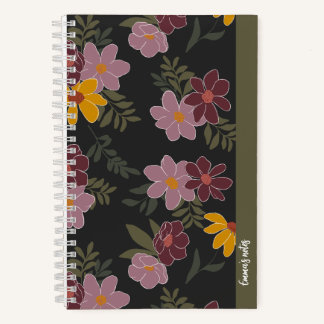 Autumn floral spiral notebook | cute journal