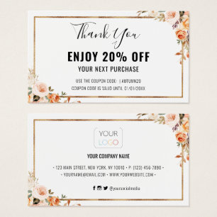 Autumn Floral Terracotta Business Logo Discount
