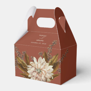 Autumn Floral Terracotta Watercolor Fall Wedding Favour Box