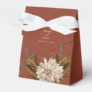 Autumn Floral Terracotta Watercolor Fall Wedding Favour Box
