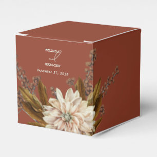 Autumn Floral Terracotta Watercolor Fall Wedding Favour Box