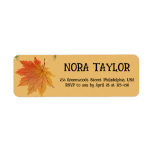 Autumn Floral Thanksgiving Dinner Return Address Label