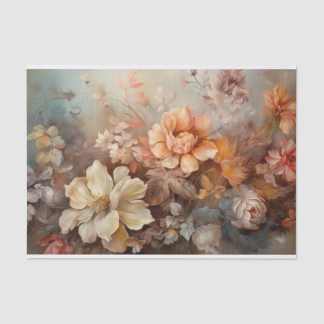 Autumn Floral Thanksgiving Halloween Decoupage Tissue Paper (Front)