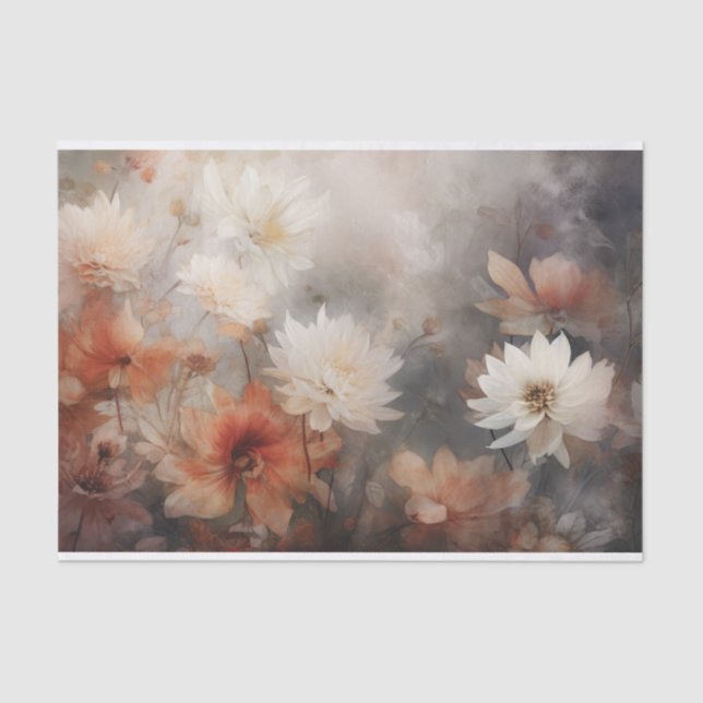 Autumn Floral Thanksgiving Halloween Decoupage Tissue Paper (Front)