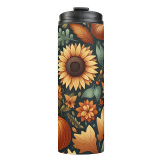 Autumn Floral  Thermal Tumbler