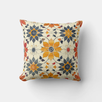 Autumn Floral Tile Cushion