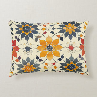 Autumn Floral Tile Decorative Cushion