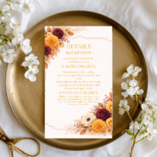 Autumn Floral Warm Information Enclosure Card