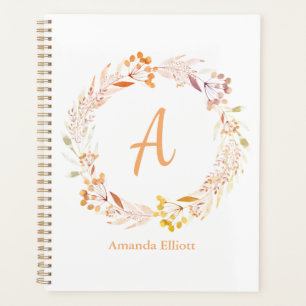 Autumn Floral Watercolor Boho Personalised Planner