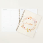 Autumn Floral Watercolor Wreath Monogrammed Planner<br><div class="desc">Pretty hand painted watercolor floral wreath in lovely fall colours,  personalised with your name.</div>