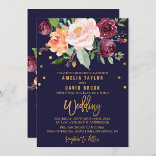 Autumn Floral Wedding Invitation