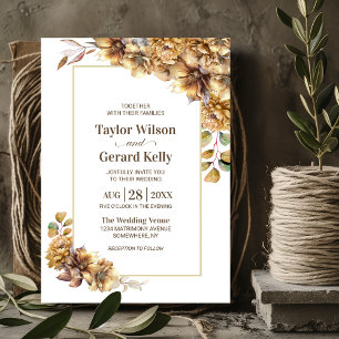 Autumn Floral Wedding Invitation