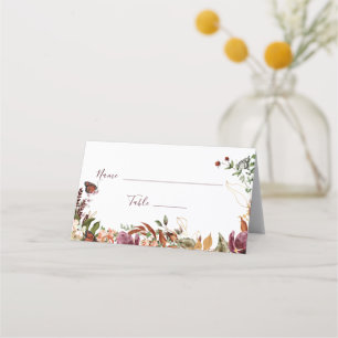 Autumn Floral Wedding  Place Card