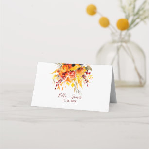 Autumn Floral Wedding Place Card