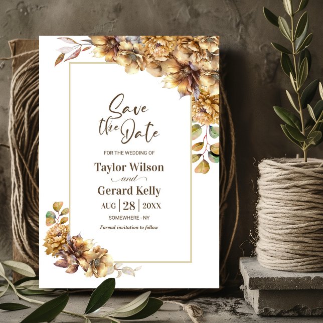 Autumn Floral Wedding Save the Date (Creator Uploaded)